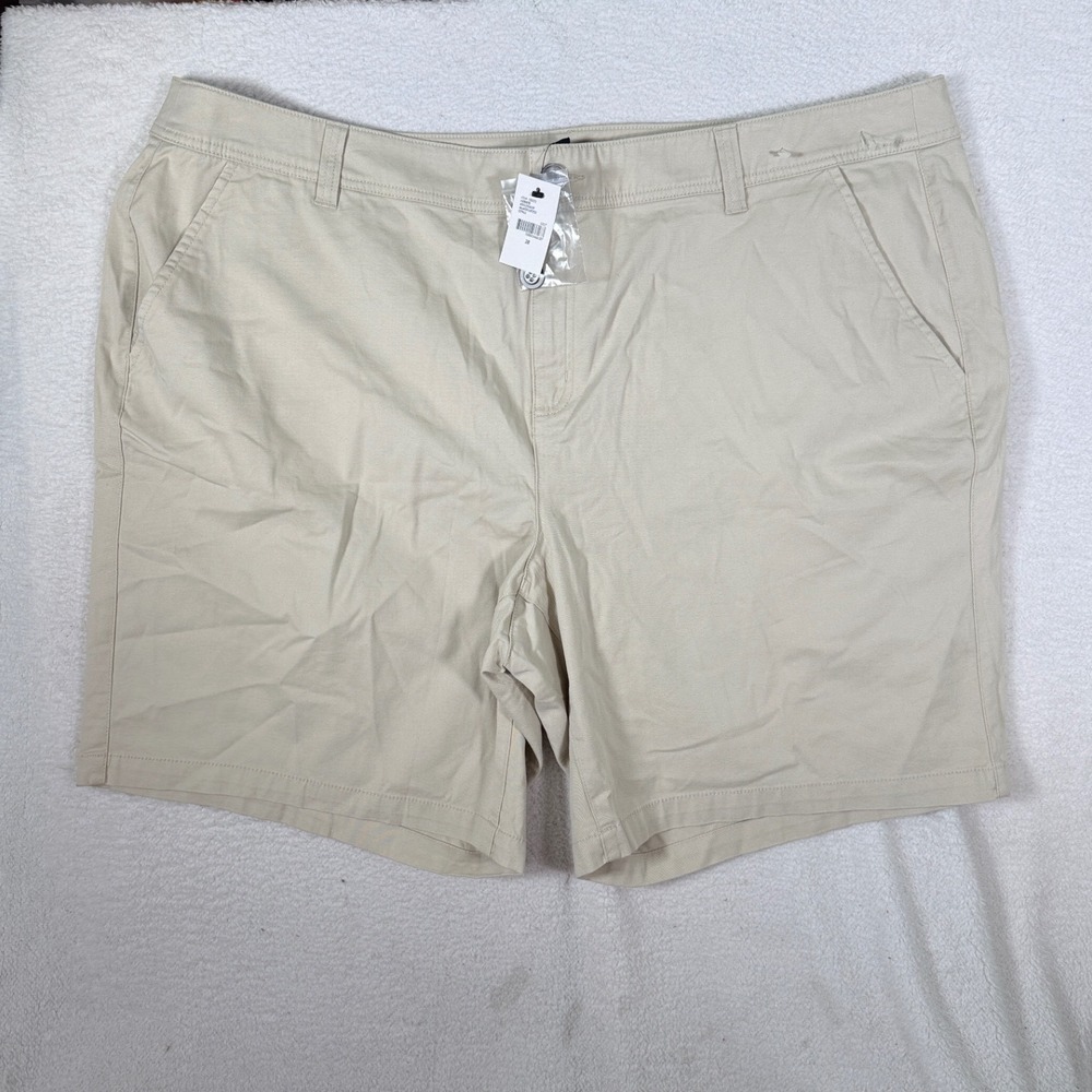 Lane Bryant Shorts Womens 28 Tan Khaki Chino Casual Stretch Cotton Lyocell NWT
